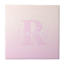 Cute Anpassade Monogram | Peach & Rosa Ombre