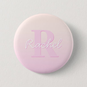Cute Anpassade Monogram Peach & Rosa Ombre Knapp