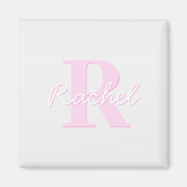 Cute Anpassade Monogram | Rosa Ombre & Grått Magnet