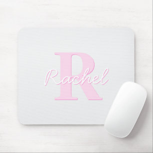 Cute Anpassade Monogram Rosa Ombre & Grått Musmatta