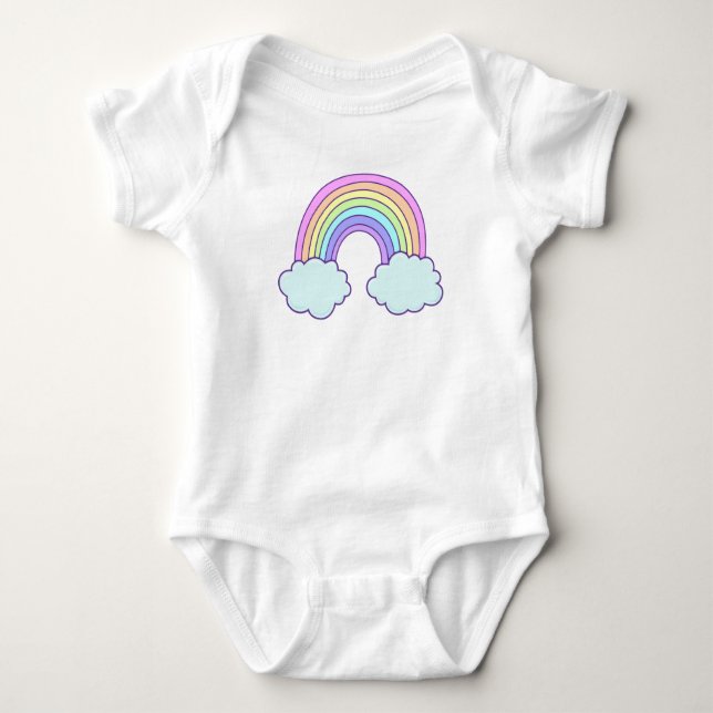 Cute Anpassade Pastel Rainbow T Shirt (Framsida)