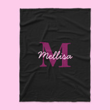 Cute Anpassade Rosa & Black Monogram-skript