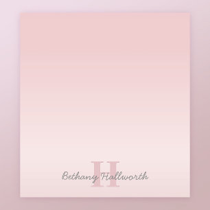Cute Anpassade Rosa Monogram och ditt namnskript Anteckningsblock