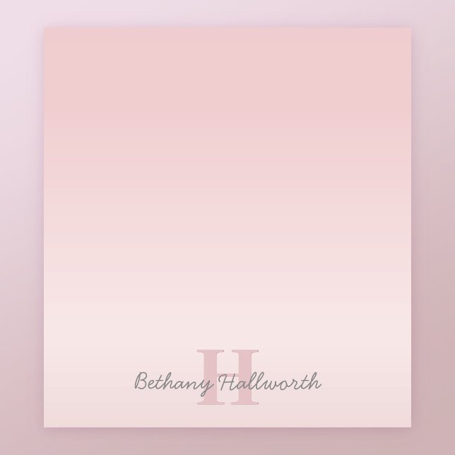 Cute Anpassade Rosa Monogram och ditt namnskript Anteckningsblock (Skapare uppladdad)