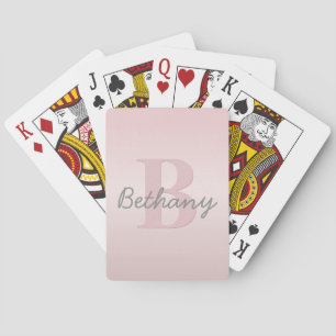 Cute Anpassade Rosa Monogram och ditt namnskript Casinokort