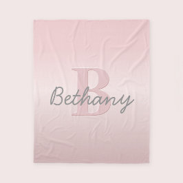 Cute Anpassade Rosa Monogram och ditt namnskript Fleecefilt