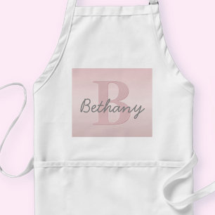 Cute Anpassade Rosa Monogram och ditt namnskript Förkläde