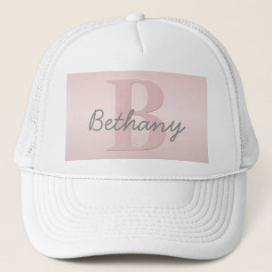 Cute Anpassade Rosa Monogram och ditt namnskript Keps