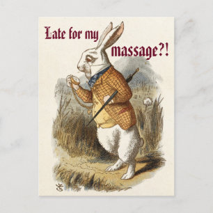 Cute ANPASSADE White Rabbit Massage Marknadsföring Vykort
