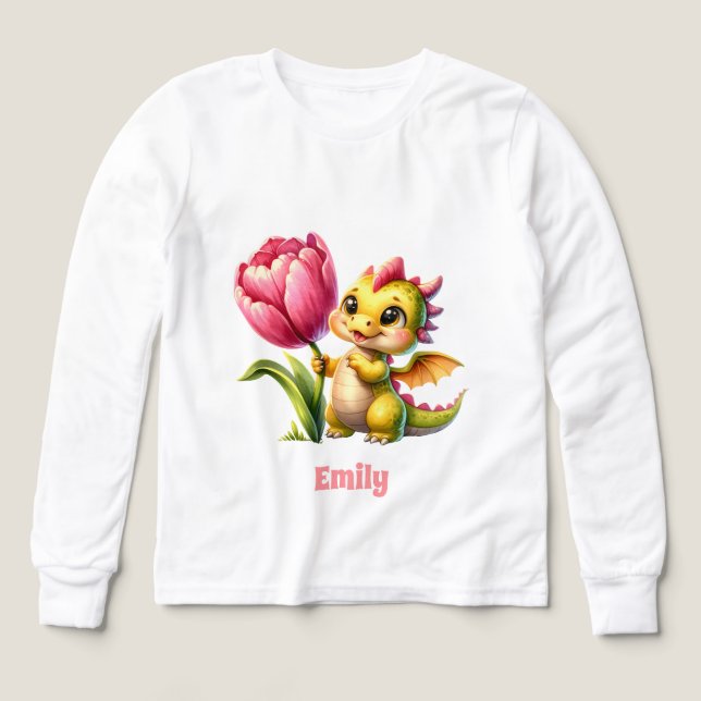 Cute-Anpassadet Dragon Tri-Blend Shirts T Shirt (Design framsida)