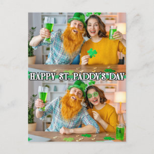 Cute Anpassningsbar 2-foto Festive St Paddy's Day Vykort