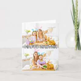 Cute Anpassningsbar 2-fotonsfamiljen Glad påsk Helgkort