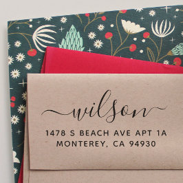 Cute Anpassningsbar Adress Frimärke med skriptteck Självfärgande Stämpel