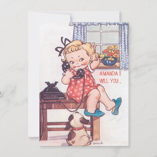 Cute anpassningsbar är min brud/maid of honor inbjudningar (Framsida)