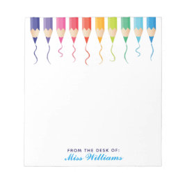 Cute Anpassningsbar Art Teacher Rainbow Artistic Anteckningsblock