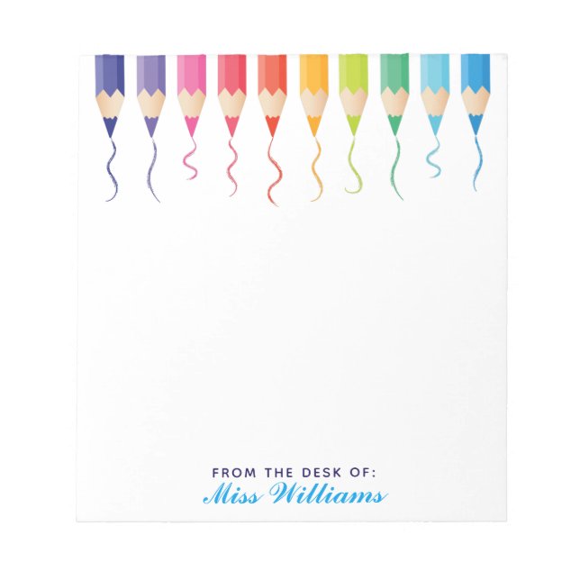 Cute Anpassningsbar Art Teacher Rainbow Artistic Anteckningsblock (Framsida)