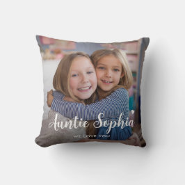 Cute Anpassningsbar Auntie Two Photo Keepsak Kudde