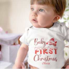 Cute Anpassningsbar Baby: Första jul Snögubbe Snö T Shirt