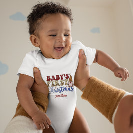 Cute Anpassningsbar Baby Första jultomte Snowflake T Shirt