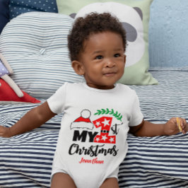 Cute Anpassningsbar Baby Första jultomten Hat Star T Shirt