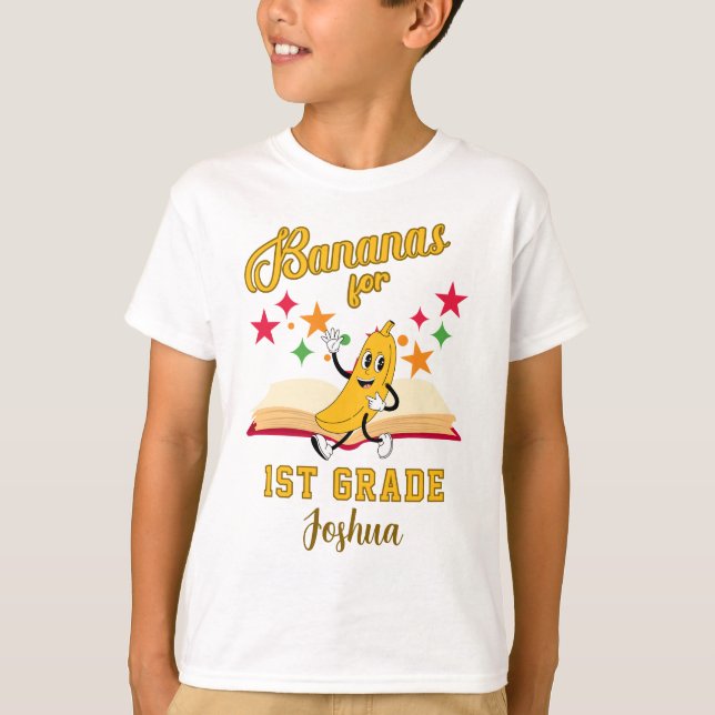 Cute Anpassningsbar Bananas Back to school Shirt T (Framsida)