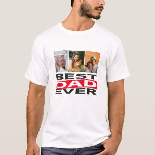 Cute Anpassningsbar Best Pappa någonsin 3-foto T Shirt