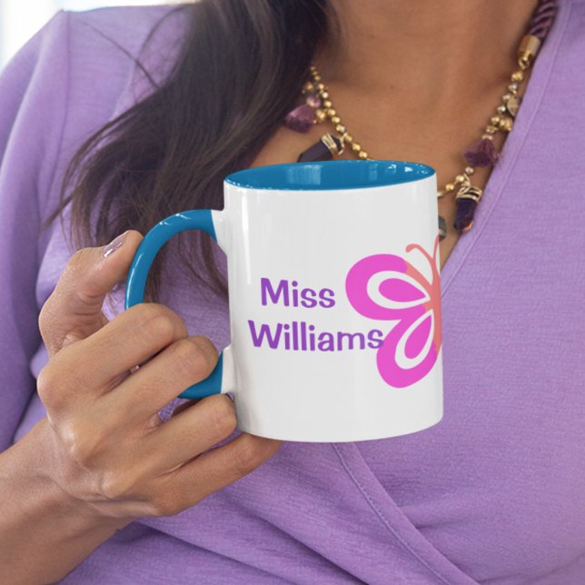 Cute Anpassningsbar Best Teacher Butterfly Quote G Mugg (Skapare uppladdad)