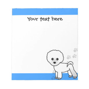 Cute Anpassningsbar Bichon Frise-Tecknad - Pawprin Anteckningsblock