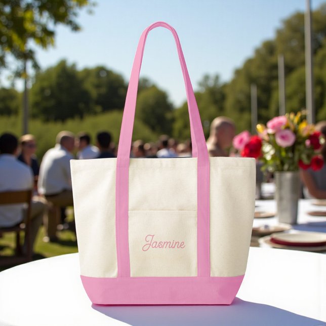 Cute Anpassningsbar Bridesmaid Gift Rosa Tygkasse (Skapare uppladdad)