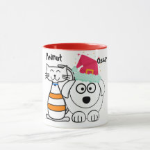 Cute Anpassningsbar Cat & Hund jul Mugg