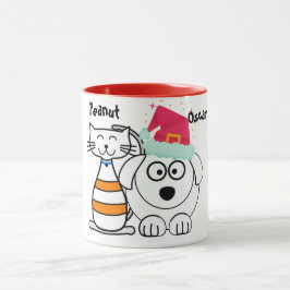 Cute Anpassningsbar Cat & Hund jul Mugg