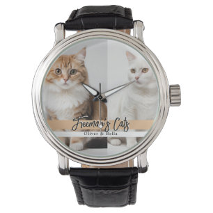 Cute Anpassningsbar Cat Photo Family Armbandsur