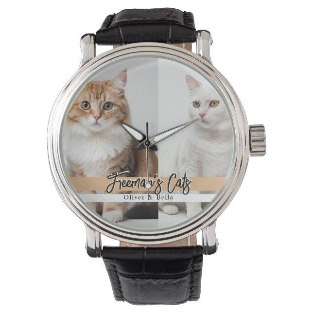 Cute Anpassningsbar Cat Photo Family Armbandsur (Framsida)