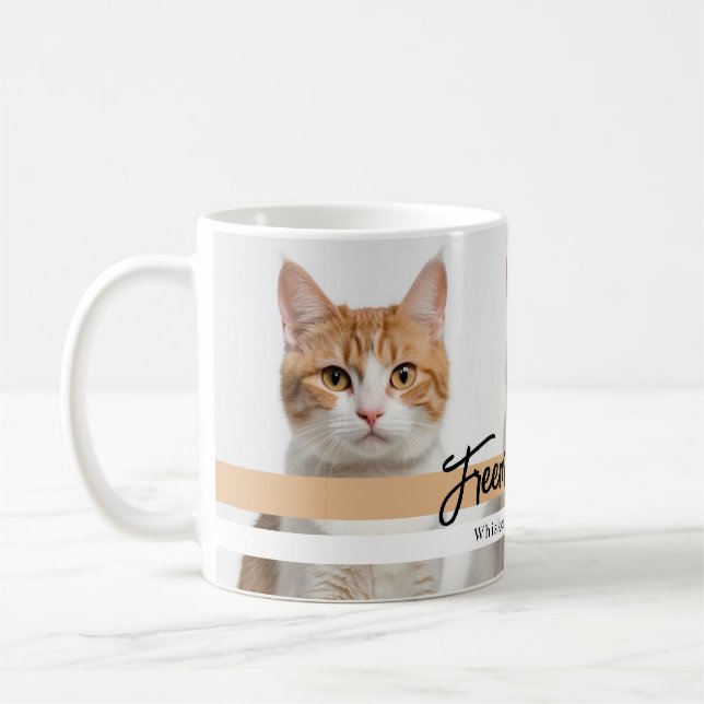 Cute Anpassningsbar Cat Photo Family Kaffemugg (Vänster)