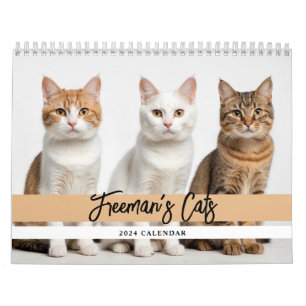 Cute Anpassningsbar Cat Photo Family Kalender