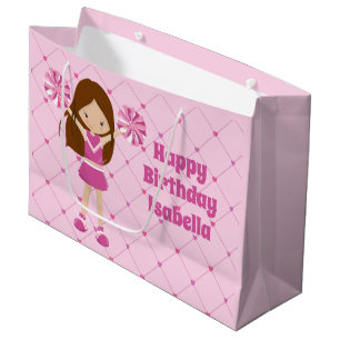 Cute Anpassningsbar CheerLeader Girls Rosa Birthda