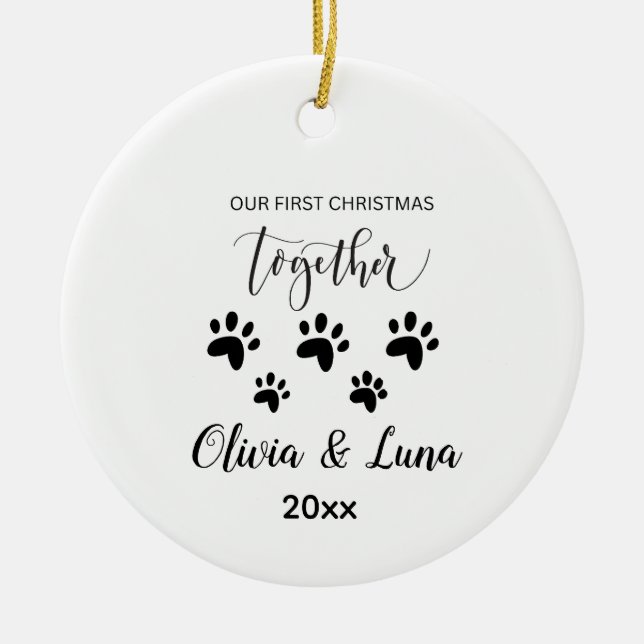 Cute Anpassningsbar Coffee Kopp för Kitten Älskare Julgransprydnad Keramik (Framsidan)