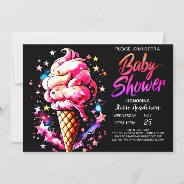 Cute Anpassningsbar Cone Bliss Baby Shower Inbjudningar (Framsida)