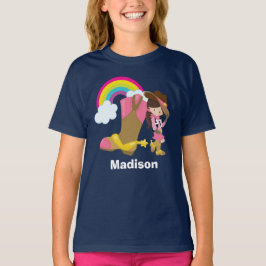 Cute Anpassningsbar Cowgirl Rodeo-födelsedagen T Shirt