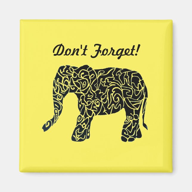 Cute Anpassningsbar Elephant Magnet (Framsidan)