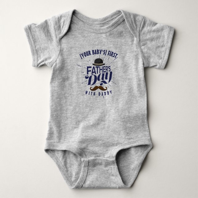 Cute Anpassningsbar First Fars dag Baby Onsie Body T-shirt (Framsida)
