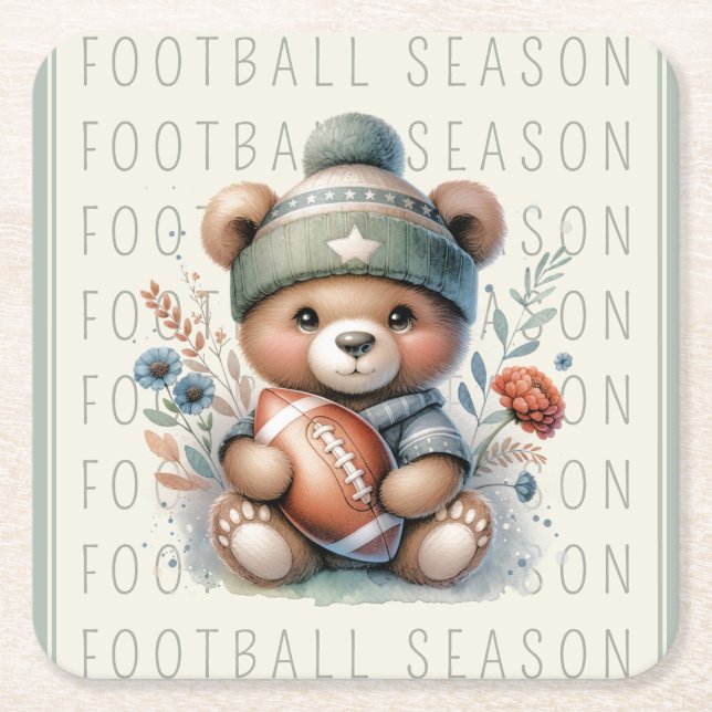 Cute Anpassningsbar Football Underlägg Papper Kvadrat (Framsidan)