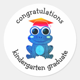 Cute Anpassningsbar Frog Kindergarten Studenten Runt Klistermärke
