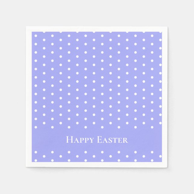 Cute Anpassningsbar Glad påsk Pastel Lila Polka Do Pappersservett (Framsidan)
