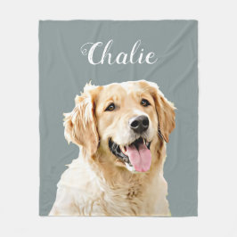 Cute Anpassningsbar Golden Retriever Hund Personli Fleecefilt
