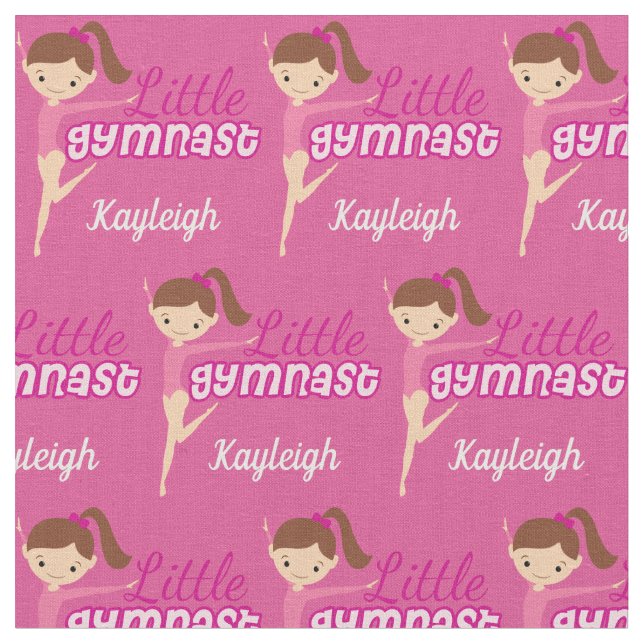 Cute Anpassningsbar Gymnastics Girl Rosa Tyg (Närbild)