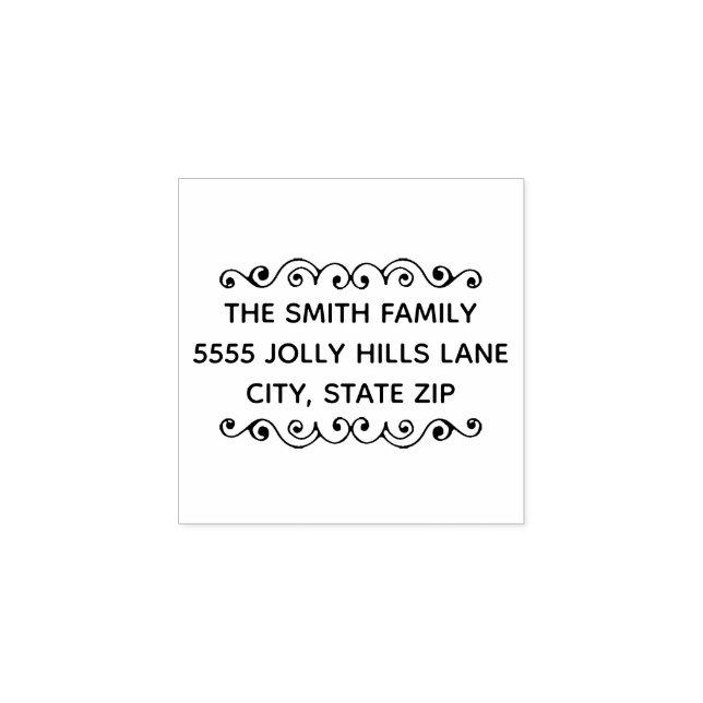 Cute Anpassningsbar Hand plockade Family Namn Retu Stämpel (Tryck)