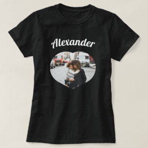 Cute Anpassningsbar Heart Photo with namn T-Shirt