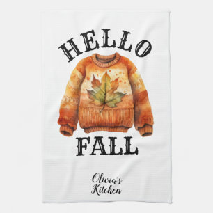 Cute Anpassningsbar - höst Hej Fall Personlig Wh Kökshandduk