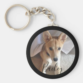 Cute Anpassningsbar Hund Pet Photo and Namn Keycha Nyckelring